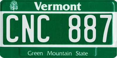 VT license plate CNC887