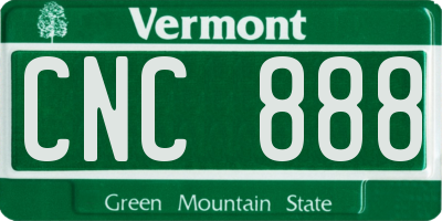 VT license plate CNC888