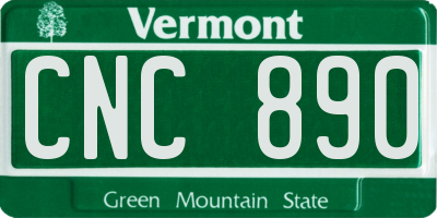VT license plate CNC890