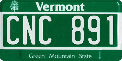 VT license plate CNC891