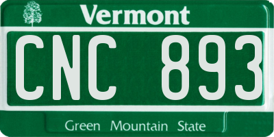 VT license plate CNC893