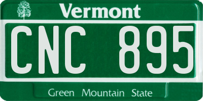 VT license plate CNC895