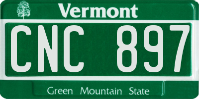 VT license plate CNC897