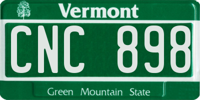VT license plate CNC898