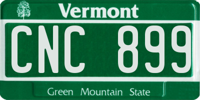VT license plate CNC899