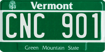 VT license plate CNC901