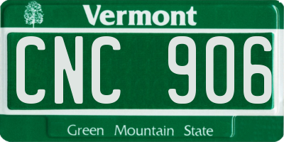 VT license plate CNC906