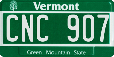 VT license plate CNC907