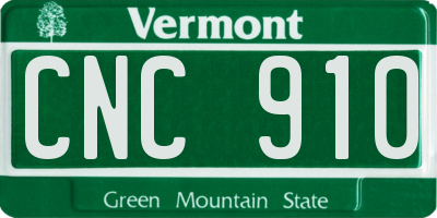 VT license plate CNC910