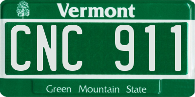 VT license plate CNC911