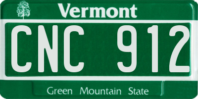 VT license plate CNC912