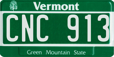 VT license plate CNC913