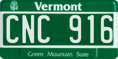 VT license plate CNC916