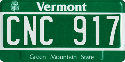 VT license plate CNC917