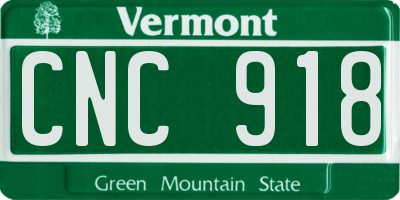 VT license plate CNC918