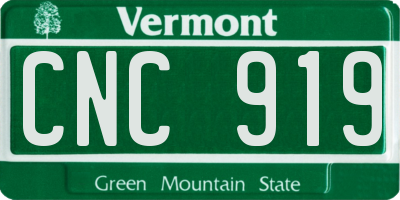 VT license plate CNC919