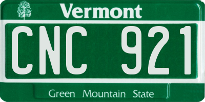 VT license plate CNC921