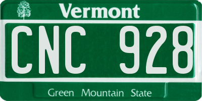 VT license plate CNC928