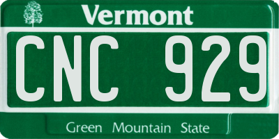 VT license plate CNC929