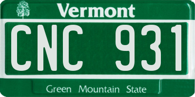 VT license plate CNC931
