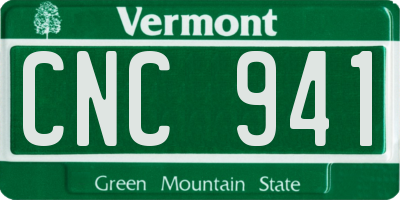 VT license plate CNC941