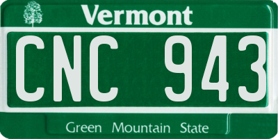 VT license plate CNC943