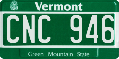 VT license plate CNC946