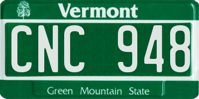 VT license plate CNC948