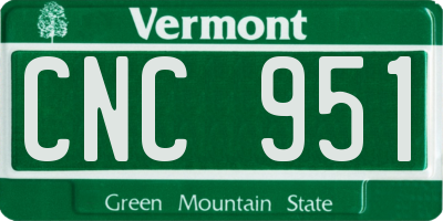 VT license plate CNC951