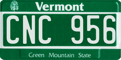 VT license plate CNC956