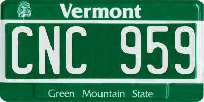 VT license plate CNC959