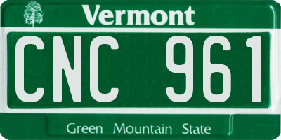 VT license plate CNC961