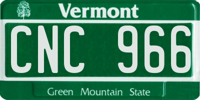 VT license plate CNC966