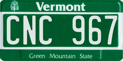 VT license plate CNC967