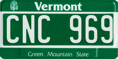 VT license plate CNC969