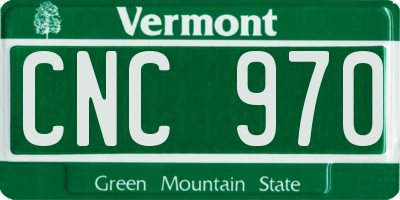 VT license plate CNC970