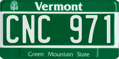 VT license plate CNC971