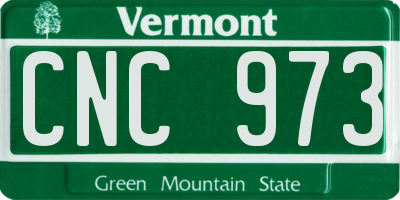VT license plate CNC973