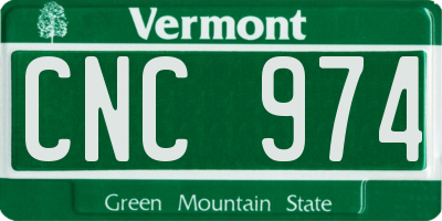VT license plate CNC974