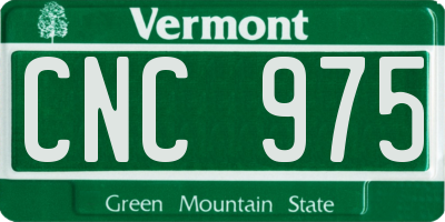 VT license plate CNC975