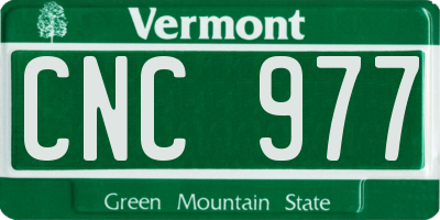 VT license plate CNC977