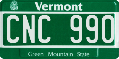VT license plate CNC990