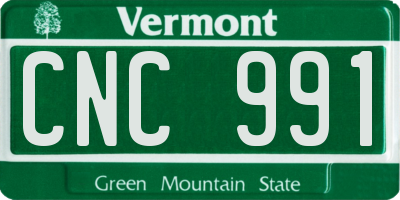 VT license plate CNC991