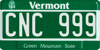 VT license plate CNC999
