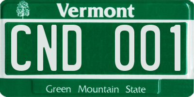 VT license plate CND001
