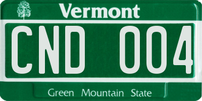 VT license plate CND004