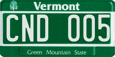VT license plate CND005