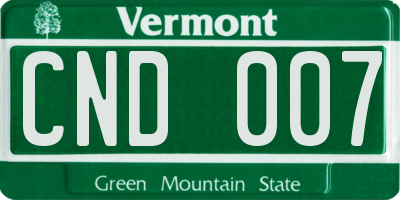VT license plate CND007
