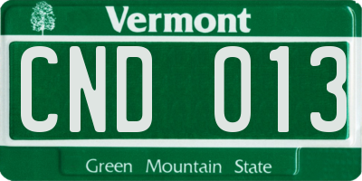 VT license plate CND013