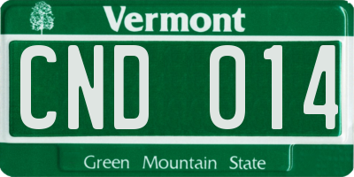 VT license plate CND014